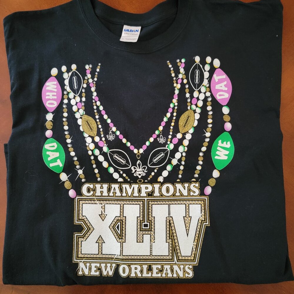 Super Bowl 44 T Shirt from 2010 New Orleans Saints Win NWOT